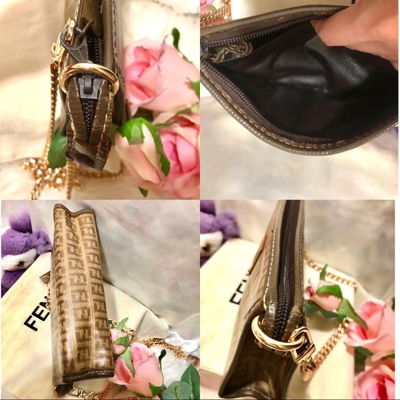 ❤️Auth❤️Beautiful Fendi Zucchino Zucca Monogram FF Logo Shoulder/Crossbody✨ - Picture 5 of 12